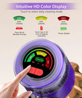 Game Changing Cordless Vacuum Cleaner With Killer Fifty Five Kpa Suction And Heavy Duty Six Hundred Watt Brushless Motor display panel showing modes.