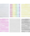 Colorful alphabet sticker sheets featuring various fonts.