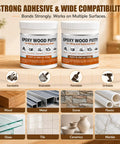 Two containers of Tough As Nails Epoxy Wood Putty And Hardener Blend 250g each for repairing multiple surfaces.