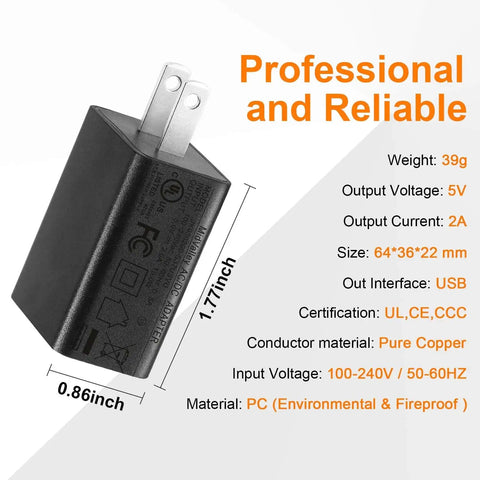 USB power adapter for Pro Grade Electric Resin Drill Set Pin Vise Mini Hand Drill Kit, shown with specifications.