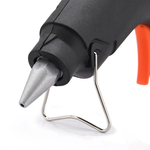 Close-up of Wax Sealing Glue Gun for 0.4 Inch Sticks, Quick Heat and Smokeless Melt with stand, showing precision nozzle.