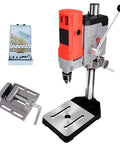 Piefeak 6-Speed Electric Pillar Drill Bench Machine With Vice, includes drill, metal table, and vice, perfect for wood and metal drilling.