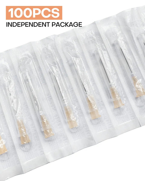 100 Pack 25 Gauge 5/8 Inch Luer Lock Needles Individually Wrapped Lab Tools For Pro Grade Industrial Measuring Plant Care Ink Refills And Scientific Use Premium Stainless Steel Construction With Sturdy Polypropylene Base