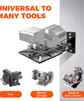 Heavy Duty Wall Mount Vise and Grinder for Garage or Workshop Carbon Steel Bench Mount with Rock Solid Clamp Space Saving Vise Grinder Combo Durable Black Finish for Metalworking Projects, wall-mounted