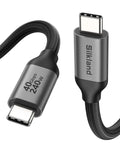 Lightning Fast USB4 Thunderbolt 4 Cable 2.6Ft USB C Data Cable 40Gbps 240W Power Delivery Plug And Play No Driver Needed High Speed Transfer For Laptops And Docks, braided USB-C connectors