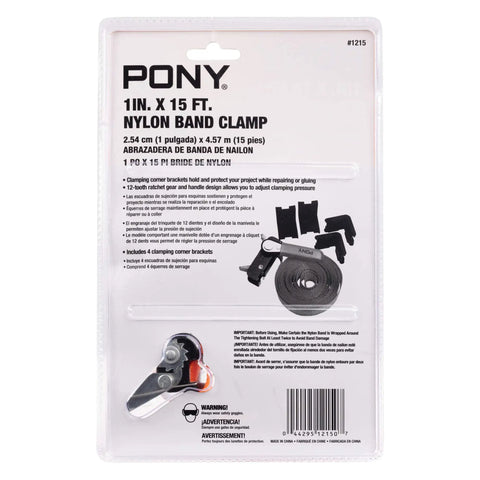 Heavy-Duty Adjustable Band Clamp for Woodworking and Framing, 15-foot Strap in retail packaging