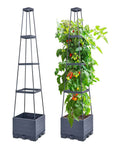Yard Friendly Raised Garden Bed With Tomato Planter Box Trellis For Patio And Indoor Outdoor Gardening 56 Inch Tomato Cages