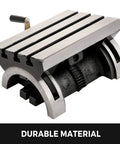 Tilting Milling Table 7x5 inch with 0 to 45 degree adjustable swivel angle plate 3 T slots heavy duty crank handle cast iron