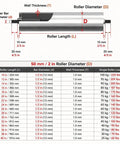 Heavy Duty Replacement Conveyor Rollers Set For Packaging Line Sorting Systems 5 Pack Dual Diameters 38mm And 50mm With 12mm Shaft chart