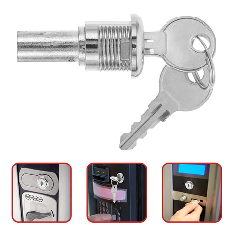 Replacement Metal Key Cylinder Lock For Gumball Candy Dispenser And Soda Vending Machine Fits Models Keeps Coins Safe From Bad Guys You Need This Reliable Gear For Your Stand Setup Today Works Well Secure Accessory Kit Upgrade Now, silver metal lock with keys