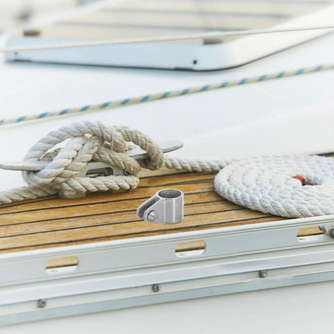 22mm Stainless Steel Bimini Top Jaw Slide Connector For Boats And Patios, Corrosion Resistant Marine Hardware, No Fuss Quick Release Design, Reliable Connection, Perfect For Boat Umbrella Mounts And Outdoor Setups mounted on boat deck