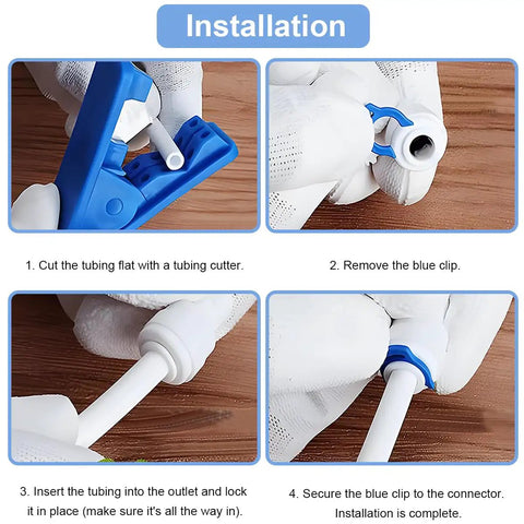 Installation steps for 12 Pack 1/4 Inch Water Tubing 90 Degree Elbow Connectors Push Fit Quick Connectors for Reverse Osmosis