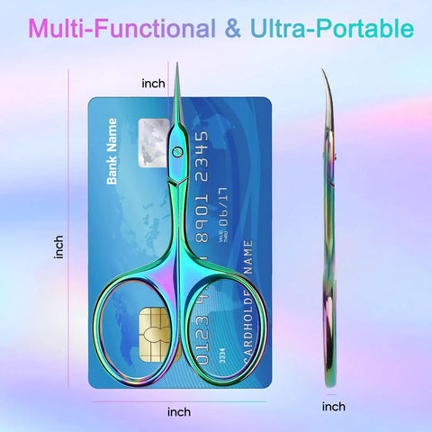 Curved Cuticle Scissors With Extra Fine Tip For Precise Nail Care Clean Snips Of Cuticles And Hangnails Rust Resistant 304 Stainless Steel Manicure Pedicure Tool For Salon Or Home Grooming, shown front and side