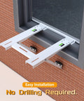 Drillless Window Air Conditioner Bracket for Easy Mounting, heavy-duty steel support visible on window, rust-resistant epoxy coated