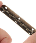 Close-up of a dark brown hinge from 12 Piece 90 Degree Antique Chest Hinges For Small Wood Boxes And Jewelry Boxes set