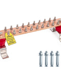 Heavy Duty 10 Inch Copper Ground Bar Kit With 900A Grounding Busbar And UL Recognized SM40 Insulators, 16 Terminal Positions