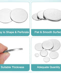 4 Pack 54mm Stainless Steel Discs For Dope Crafts And Jewelry Making, Flat Round Sheets 1.8mm Thick, Durable 304 Steel Discs