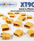 XT90 Male And Female Bullet Connectors Set With Sheath, Banana Plugs for Battery, Motors and RC Projects, 20 Pack displayed