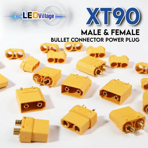 XT90 Male And Female Bullet Connectors Set With Sheath, Banana Plugs for Battery, Motors and RC Projects, 20 Pack displayed