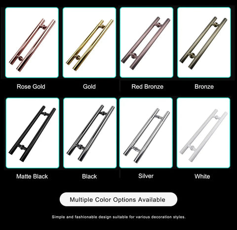 Modern Round Sliding Barn Door Handle, multiple color options, includes bronze finish, 60cm or 100cm by 70cm for glass and wood doors.