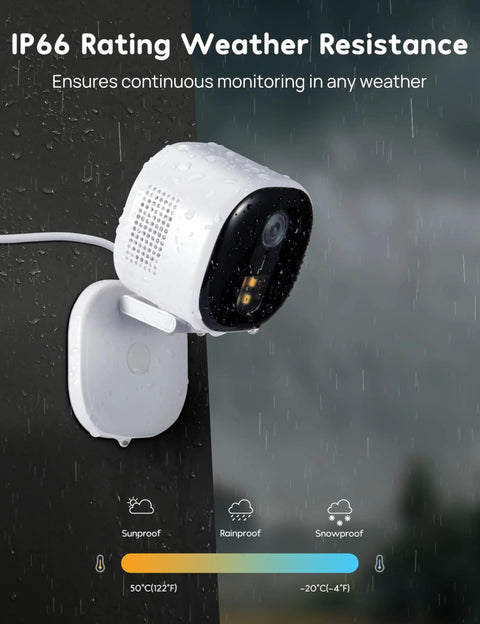 Outdoor Security Camera 2K Ultra Clear Home Surveillance With Color Night Vision AI Human And Pet Detection mounted outdoors
