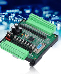 Industrial 12V Programmable Logic Controller with Relay Output and Base Plate for plug and play setup control of DC motors and valves.