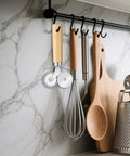 Sibba fluted double-wheel pastry cutter with wooden handle for ravioli and dough, front view