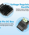 Voltage regulator rectifier and 6 pin DC box from Ignition Coil Switch Starter Solenoid Relay Kit Works With TRX250 FourTrax ATV With Voltage Regulator CDI Box Compatible 1997 Through 2021 Quad 4 Wheeler Parts