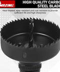 Pro Grade Hole Saw Kit 19-Piece Set With 3/4 Inch To 5 Inch Blades featuring high-quality carbon steel blade close-up