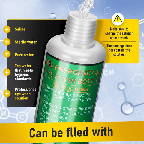 Portable Eye Wash Station With 17 Oz Empty Bottles BPA Free OSHA Approved Wall Mounted First Aid Kit With Mirror Emergency Eyewash System Mess Free Design No Eye Wash Solution Included