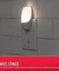 Plugged-in LED Night Light with Manual On Off Switch, UL Certified, Soft White Glow for Bedroom, Bathroom, Compact White