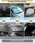 Custom Fit Windshield Sunshade For Gmc Sierra Ev 2024 To 2026 covers windshield edges, easy to store, protects dash from UV heat.