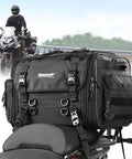 Expandable Motorcycle Tail Bag 60L Waterproof All Weather Travel Luggage For Trunk Rack With Sissy Bar Straps Rain Cover