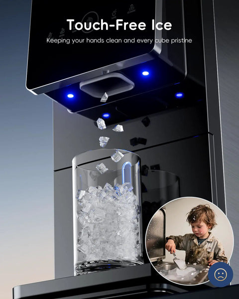 Touchless dispenser of Nugget Ice Maker With Touchless Dispenser For Home And Office Use, 40 Lbs Per Day Countertop Ice Machine