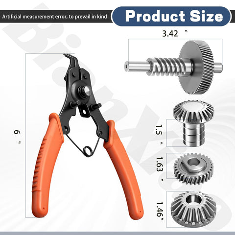 Heavy Duty Stand Mixer Worm Gear Kit Replacement For 5Qt And 6Qt Models Includes Worm Gear, Gear, Bearing, Gasket, Circlip And Two 1.8 Oz Food Grade Grease Tubes Fits A Bunch Of Appliances Requiring Food Grade Lubricant