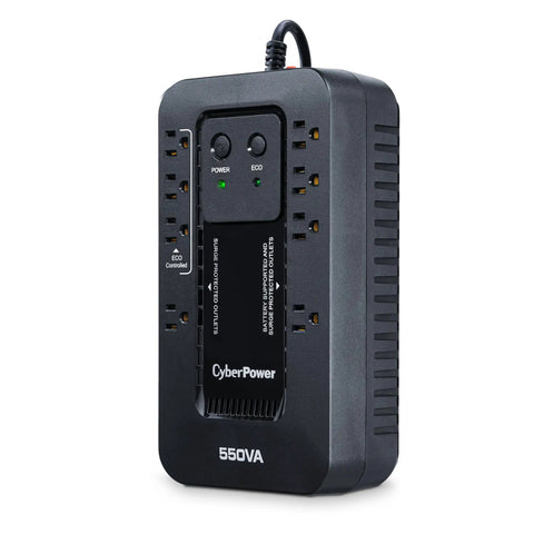 Ecologic 550VA 330W UPS Battery Backup And Surge Protector With Eight Outlets And ECO Mode For Home Office Networking And Entertainment Gear UL Certified