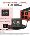 LCD display and remote control of 3000 Watt Pure Sine Wave Power Inverter From 12V DC To 120V AC with AC outlets and USB ports.