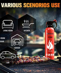 8-In-1 Fire Extinguisher For Home Car Boat And Kitchen Portable Mountable Spray With Class A B C K Fire Coverage near grill