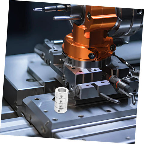 Solid Steel Locking Ring Kit With Hex Spanner For Secure Shaft Collar In Industrial Machinery Drive Shafts Easy Install Stable Fit Compatible With Various Sizes Gear Stays Locked Down Tight No Fretting Needed Just Rock Your Rig Daily Fo Sho. shown on CNC machine