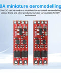 Mini Brushless Motor Driver Board BLDC Controller ESC for Aircraft Models 5-16V 8A Red Board With Precise Stepless Speed Regulation