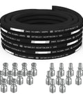 Heavy Duty Hydraulic Hose Built Tough For Rugged Jobs 50 Ft Long 3 Quarter Inch 4930 Psi Four Layer Steel Braided Coiled