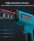 Non Contact Infrared Thermometer Gun With 12 To 1 Distance To Spot, 0.5s fast measurement, laser indication