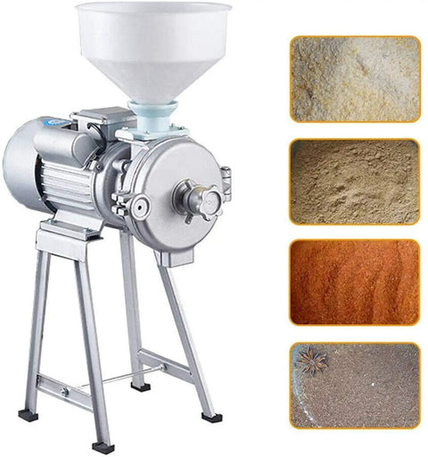 Heavy Duty 2200W Grain Grinder Mill For Beans Corn Rice Wheat Dry Milling Machine With Funnel, cereal powders shown