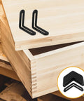 Beefy Heavy Duty L Shaped Corner Brackets 10 Pcs Set For Shelves And Cabinets on wooden surface