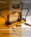 Soldering Circuit Board Holder With 360 Degree Adjustable Flip And 5X Magnifying Gooseneck Arms for stable repairs