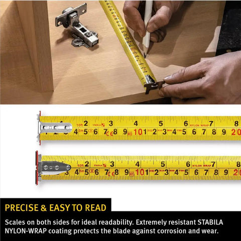 Pocket Tape Measure With Inch And Centimeter Scale 16 Inch Quick Readout Dual Sided Measuring Shock Resistant ABS Case
