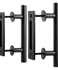 2 Pack 10 Inch Sliding Barn Door Handles And Pulls, Rustic Double Sided Hardware Set, Heavy Duty, Matte Black Finish