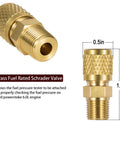 Brass Schrader fuel pressure test valve with knurled cap for Ford 6.0L Powerstroke engines