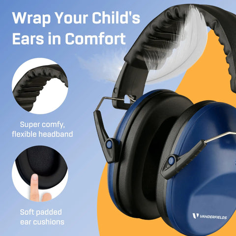 Kids Hearing Protection Ear Muffs With 31 dB Noise Reduction At 2 KHz Kid Friendly Comfy Over Ear Design For Ages 3 To 12 Noise Cancelling Earmuffs For School Home And Loud Events Durable ABS PVC POM Materials