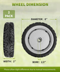 107 3709 Lawn Mower Rear Wheel Gear Assembly For 8x2 Inch Wheel Two Pack size diagram showing width, diameter, bore